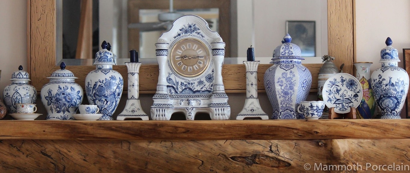 Delft blue and white porcelain collection